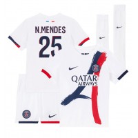 Dres Paris Saint-Germain Nuno Mendes #25 Preč pre deti 2024-25 Krátky Rukáv (+ trenírky)